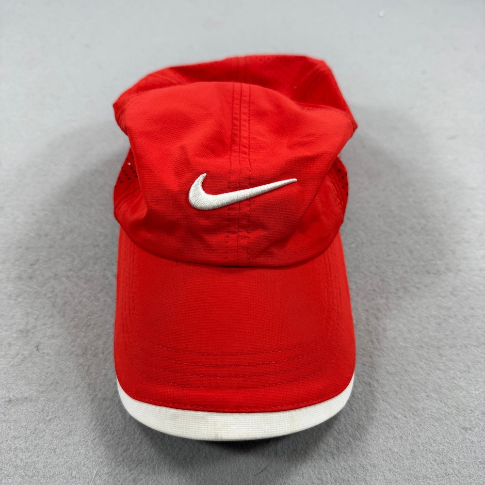 Nike‎ Golf Hat Mens One Size Red One Perforated VR Adjustable Activewear Cap